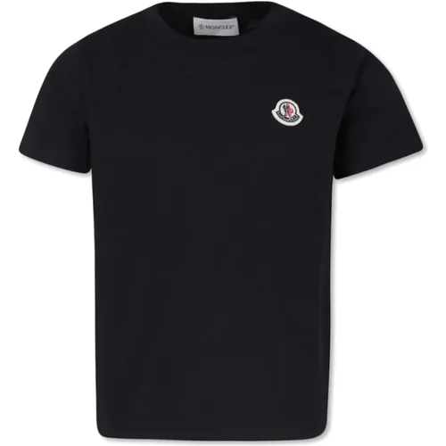 Kinder Schwarz SS T-Shirt Moncler - Moncler - Modalova