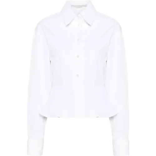 Weiße Baumwoll-Popeline-Peplum-Bluse , Damen, Größe: S - Stella Mccartney - Modalova