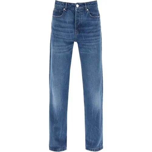Locker geschnittene Jeans mit geradem Schnitt , Herren, Größe: W32 - Ami Paris - Modalova