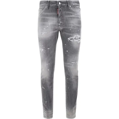 Distressed Mid-Rise Straight Leg Jeans , male, Sizes: S, XL, M, 2XL, XS, 2XS, L - Dsquared2 - Modalova