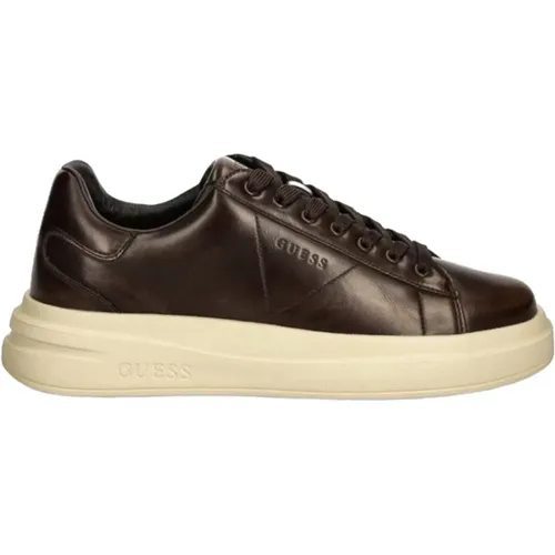 Verwitterte Ledersneakers , Herren, Größe: 40 EU - Guess - Modalova