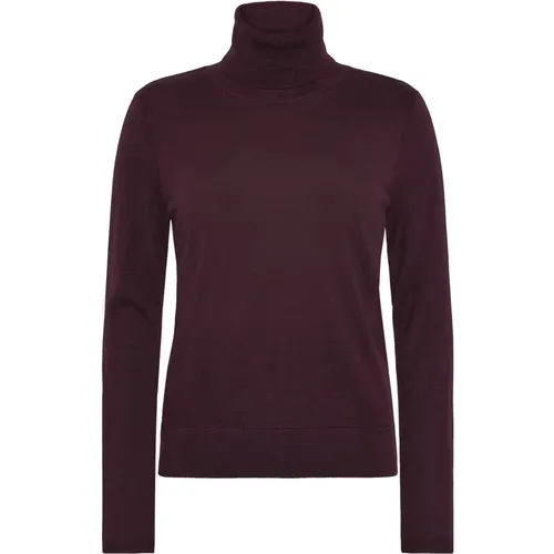 Merino Woll Turtle Neck Sweater Bordeaux , Damen, Größe: S - Emerson Renaldi - Modalova