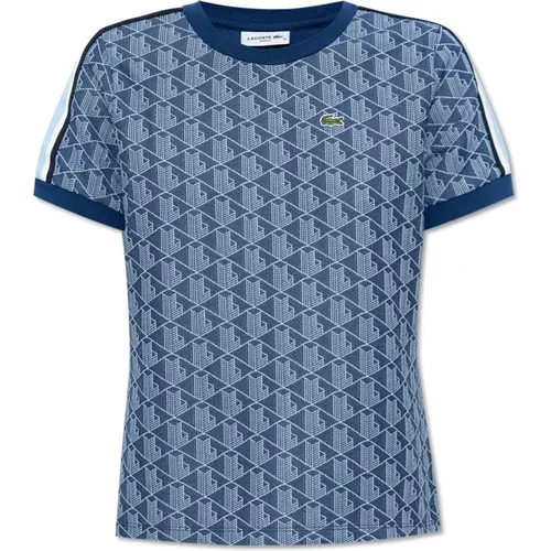 T-Shirt mit Monogramm , Damen, Größe: S - Lacoste - Modalova