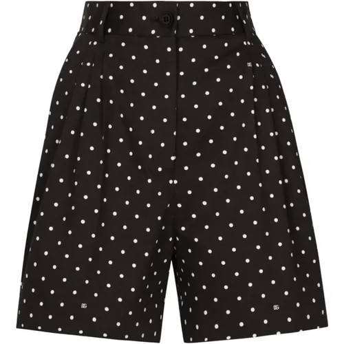Shorts mit Polka-Dot-Muster und hohem Bund - Dolce & Gabbana - Modalova