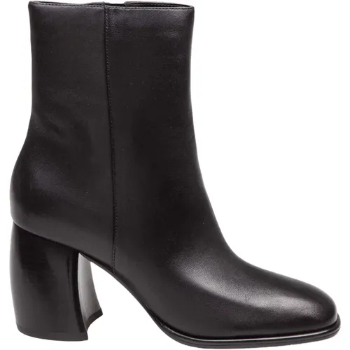 Schwarze Leder Stiefeletten Stilvolles Design , Damen, Größe: 36 1/2 EU - Michael Kors - Modalova