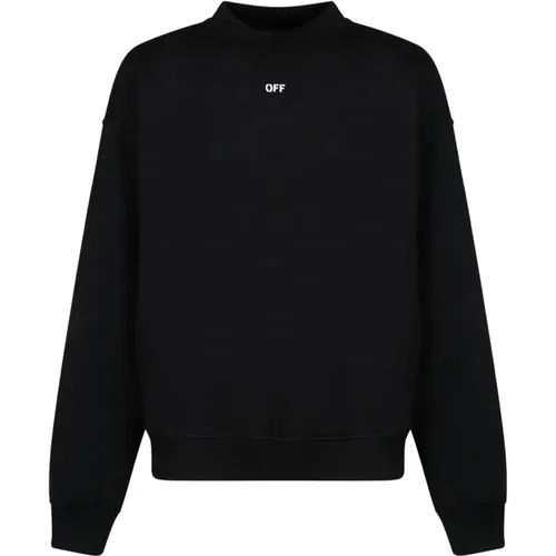Cotton Logo Print Sweatshirt , male, Sizes: S, XL, M, L - Off White - Modalova