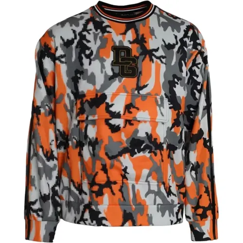 Camouflage Crew Neck Sweater , male, Sizes: 2XL - Dolce & Gabbana - Modalova