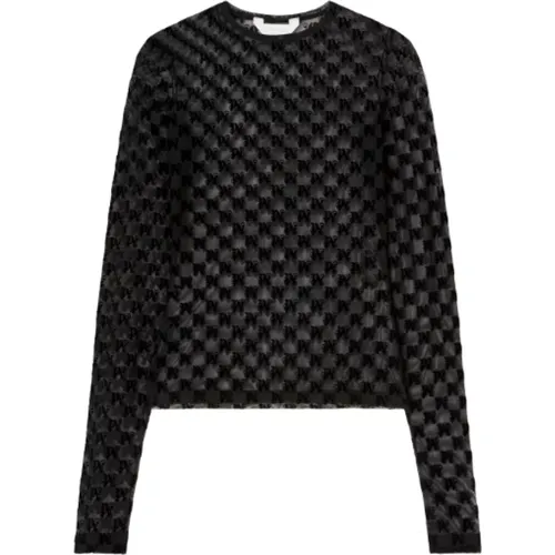 Monogram Sweater Round Neck , female, Sizes: L, S, M - Palm Angels - Modalova