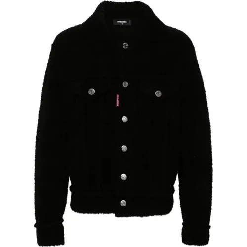 Shearling Shirt Jacket , male, Sizes: L, XL - Dsquared2 - Modalova