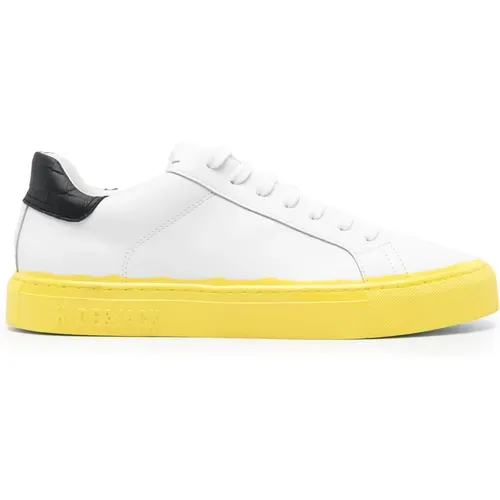 Black Yellow Low Top Sneaker , male, Sizes: 6 UK, 11 UK, 8 UK, 9 UK - Hide&Jack - Modalova