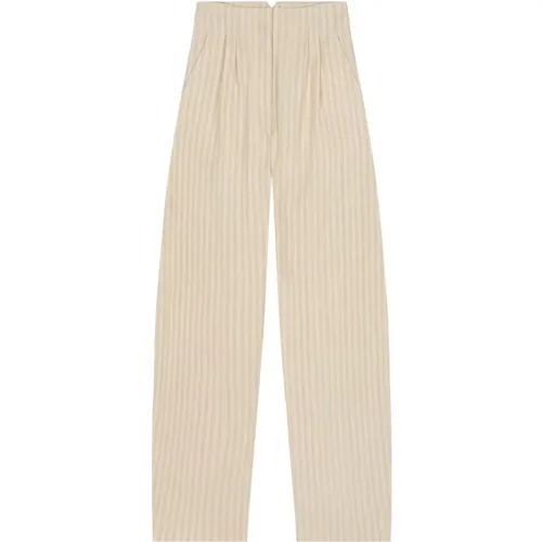 Ida, striped linen and silk trousers , female, Sizes: 2XL - Cortana - Modalova