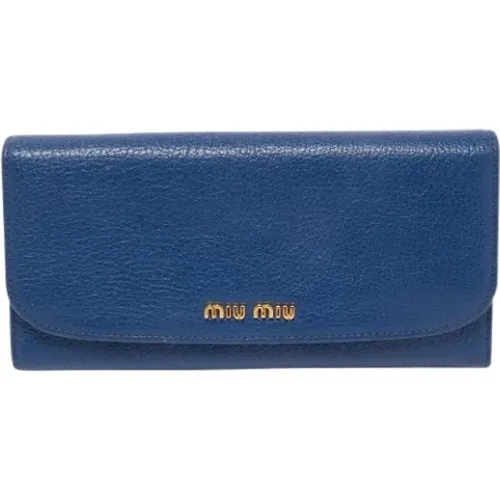 Pre-owned Leather wallets , female, Sizes: ONE SIZE - Miu Miu Pre-owned - Modalova