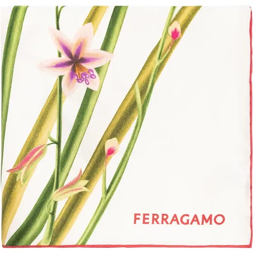 Seidenschal mit Blumenmuster - Salvatore Ferragamo - Modalova