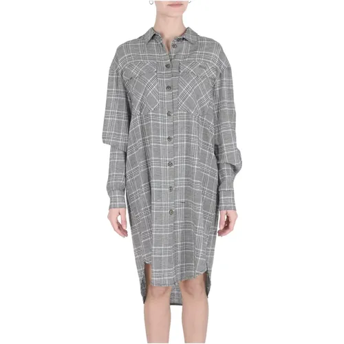 Grey Linen Blend Dress , female, Sizes: S - 19v69 Italia - Modalova