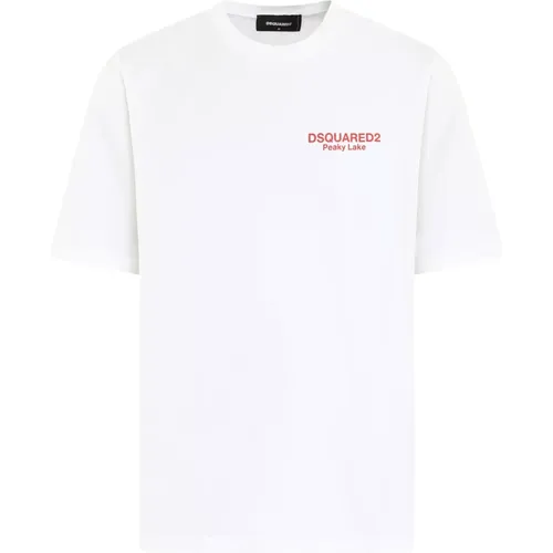 Herren T-Shirt Klassischer Schnitt , Herren, Größe: XL - Dsquared2 - Modalova