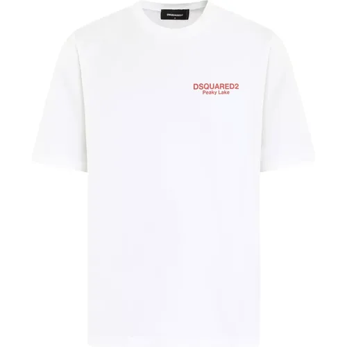 Herren T-Shirt Klassischer Schnitt , Herren, Größe: S - Dsquared2 - Modalova