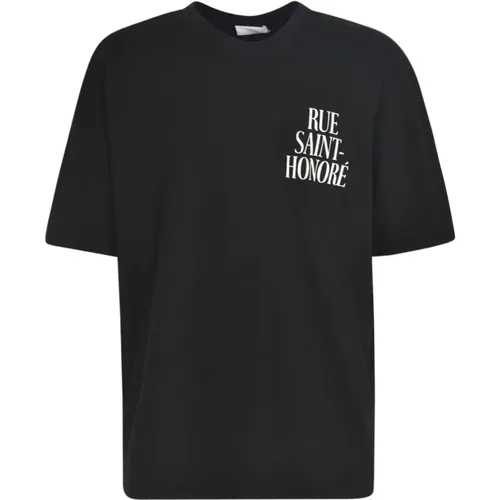 Schwarzes Grafikdruck Baumwoll T-Shirt - 1989 Studio - Modalova