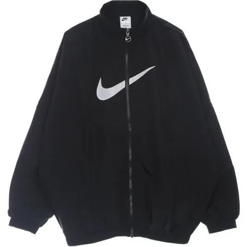 Essential Woven Jacke Schwarz/Weiß , Damen, Größe: M - Nike - Modalova