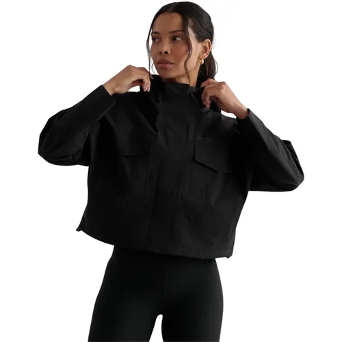 Schwarze Wasserdichte Regenjacke , Damen, Größe: XS - Aim'n - Modalova