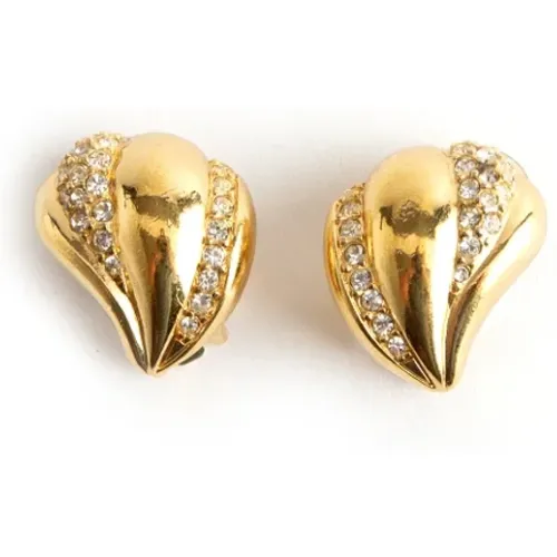 Pre-owned Gold earrings , female, Sizes: ONE SIZE - Dior Vintage - Modalova
