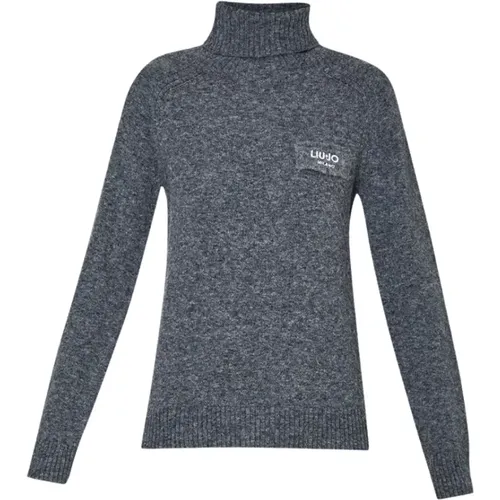 Dunkelgrauer Melange Pullover , Damen, Größe: L - Liu Jo - Modalova