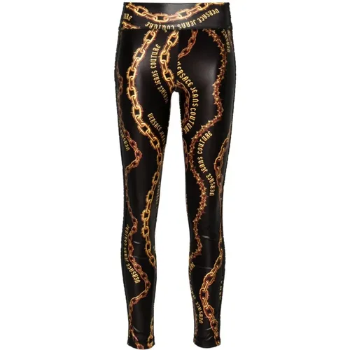 Schwarze Leggings für Frauen Aw24 , Damen, Größe: 2XS - Versace Jeans Couture - Modalova