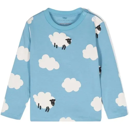 Blauer Kinder-T-Shirt mit All-Over-Print - Stella Mccartney - Modalova