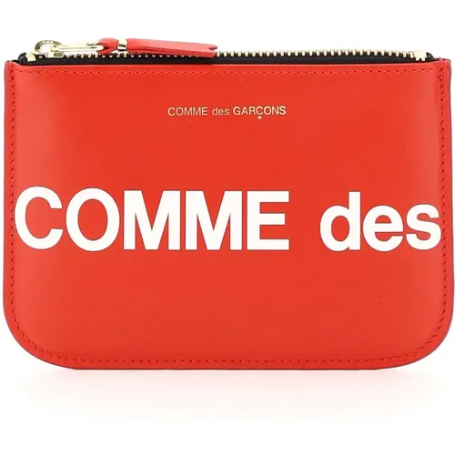 Lederbeutel mit Logo-Print und Reißverschluss - Comme des Garçons - Modalova