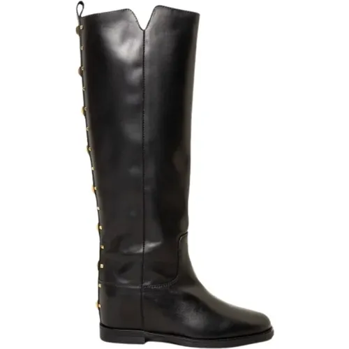Studded Leather Boot - , female, Sizes: 6 UK - Via Roma 15 - Modalova