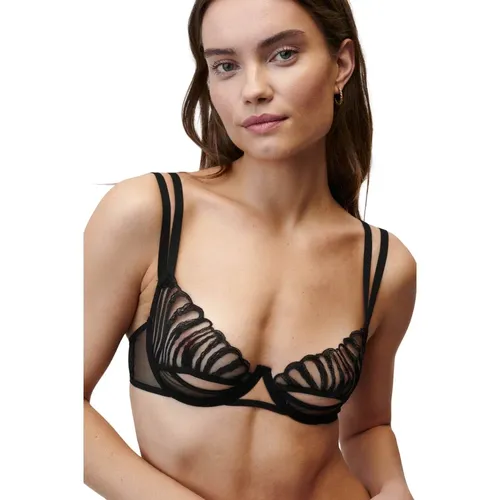 Zebra Mesh Bestickter Bügel-bh , Damen, Größe: M - Undress Code - Modalova