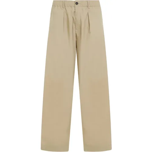 Sand Polyester Wide Trousers , male, Sizes: W34, W36, W32 - Universal Works - Modalova