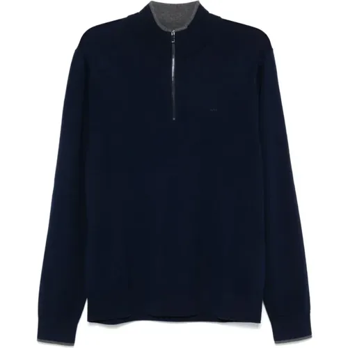 Blauer Wollmischung Reißverschluss Pullover - Michael Kors - Modalova