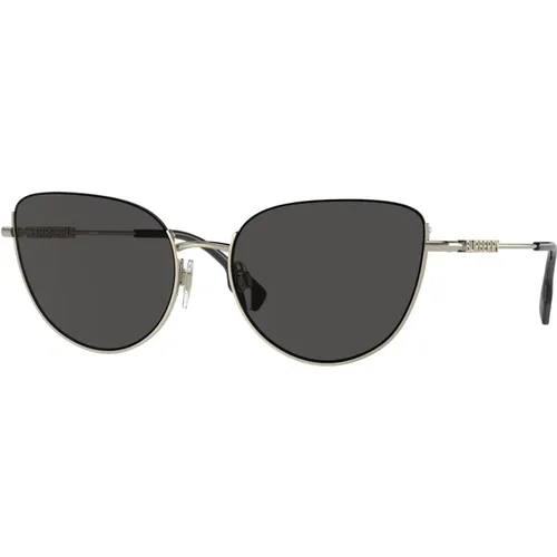 Harper Sunglasses in Light Gold/Dark Grey , female, Sizes: 58 MM - Burberry - Modalova