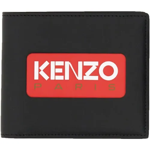 Embossed Logo Leather Wallet , male, Sizes: ONE SIZE - Kenzo - Modalova