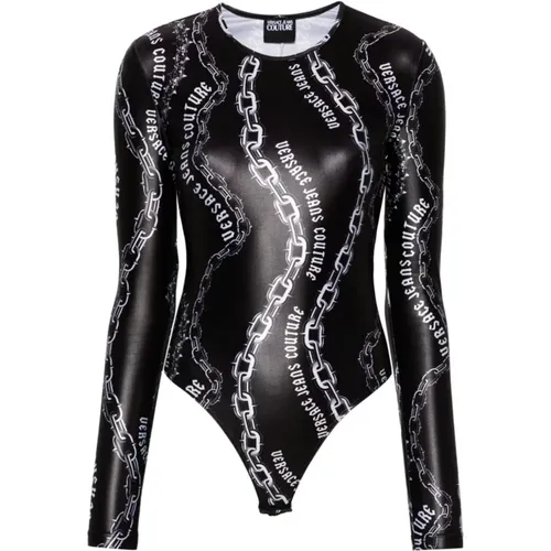 Schwarzes Body-Top für Frauen , Damen, Größe: 2XS - Versace Jeans Couture - Modalova