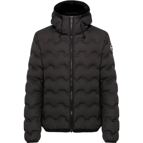 Mens Quilted Hooded Coat with Natural Feather Padding , male, Sizes: XL, L, M - Colmar - Modalova