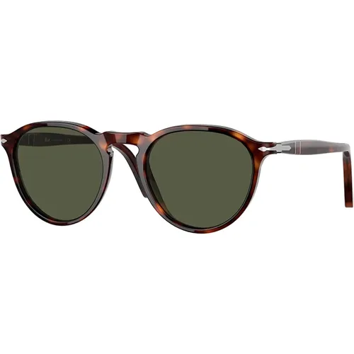 Klassische Havana Grüne Sonnenbrille , unisex, Größe: 51 MM - Persol - Modalova