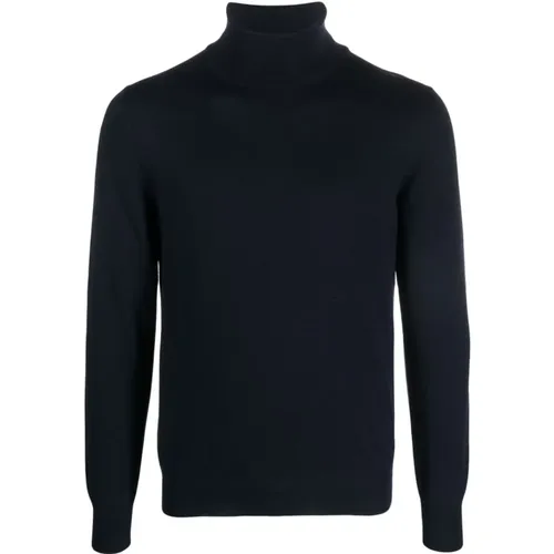 Blaue Sweaters mit Dolcevita Rasato , Herren, Größe: 5XL - Tagliatore - Modalova