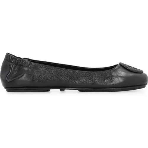 Leder Ballett Flats Runde Zehenlinie , Damen, Größe: 37 1/2 EU - TORY BURCH - Modalova