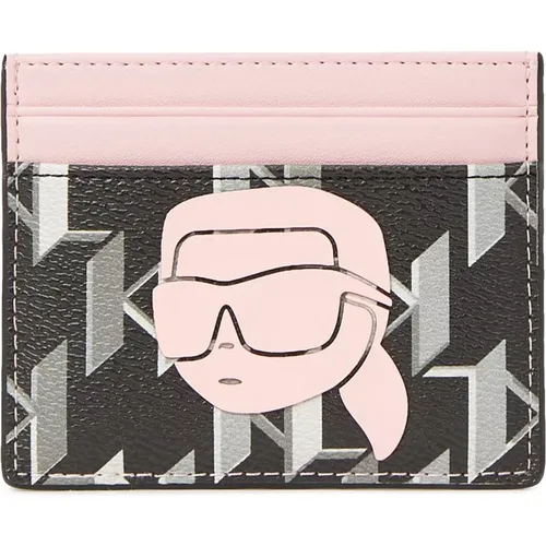 Iconic Card Holder Black Pink , female, Sizes: ONE SIZE - Karl Lagerfeld - Modalova