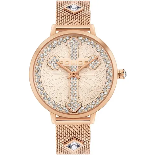 Fashionable Rose Gold Analog Watch , female, Sizes: ONE SIZE - Police - Modalova