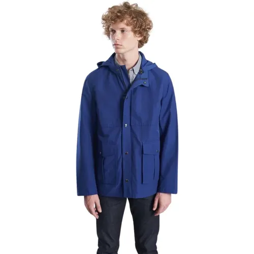 Japanische wasserabweisende Parka in elektrischem Blau , Herren, Größe: 2XL - L'Exception Paris - Modalova