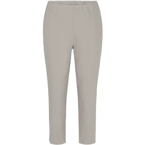 Slim Capri Hose Grau Sand , Damen, Größe: L - LauRie - Modalova