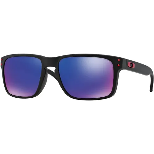Matte Sunglasses with Red Iridium , male, Sizes: 55 MM - Oakley - Modalova