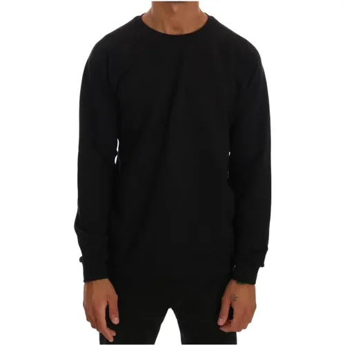 Eleganter schwarzer Crewneck-Baumwollpullover , Herren, Größe: 2XL - Daniele Alessandrini - Modalova