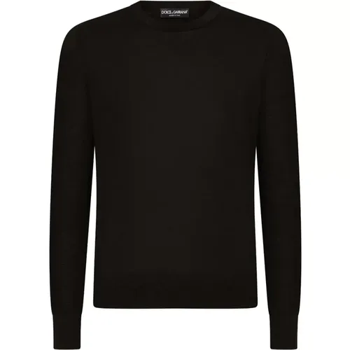 Schwarze Leichte Rundhals Pullover , Herren, Größe: S - Dolce & Gabbana - Modalova