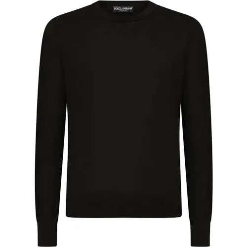 Schwarze Leichte Rundhals Pullover - Dolce & Gabbana - Modalova