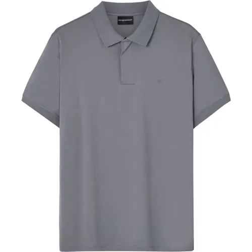 Graue Baumwoll-Polo-T-Shirts , Herren, Größe: L - Emporio Armani - Modalova