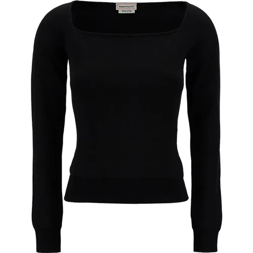 Sweaters with Square Neckline , female, Sizes: M - alexander mcqueen - Modalova