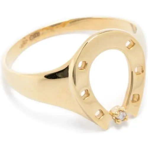 Gold Horseshoe Brillante Jewelry , female, Sizes: 50 MM - Aliita - Modalova